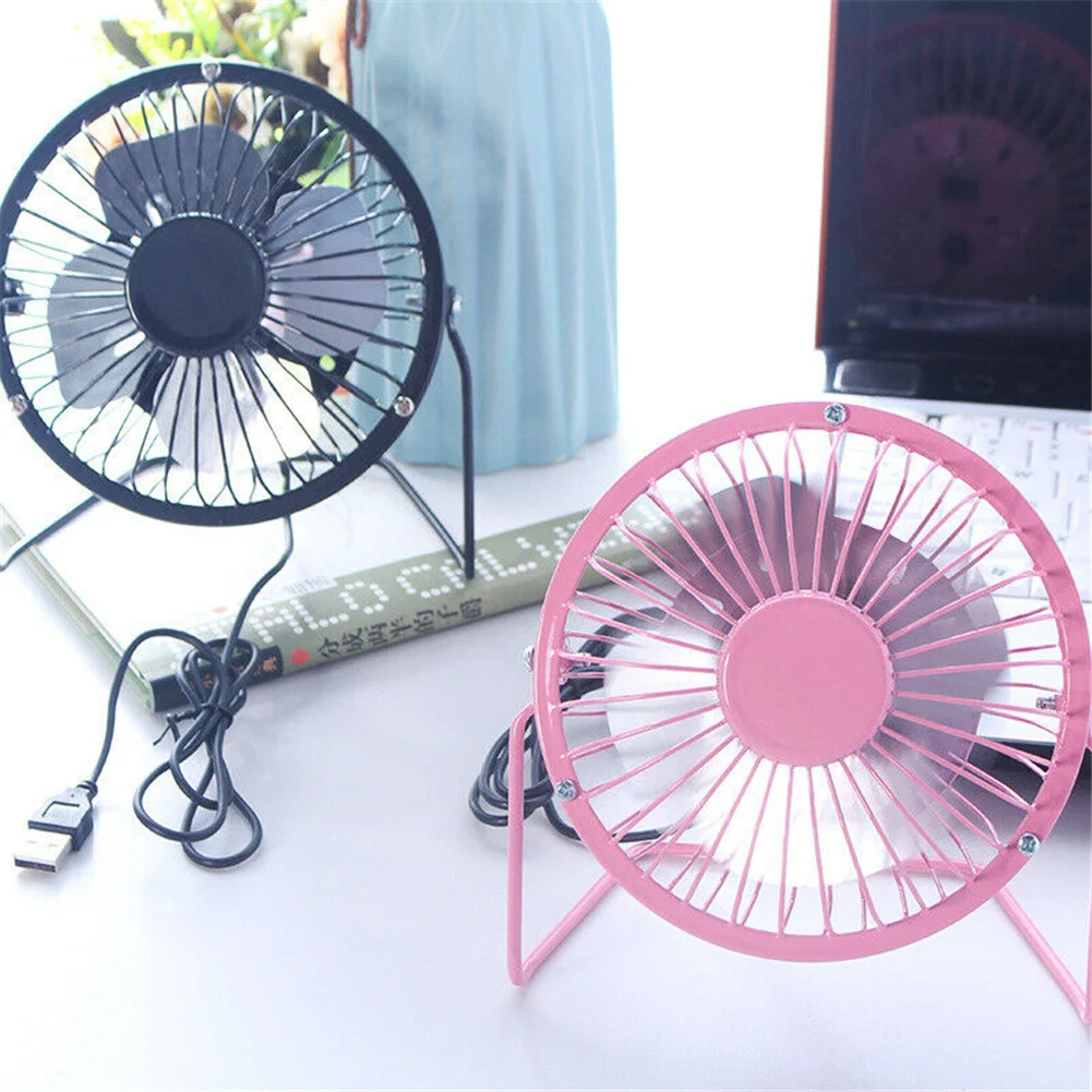 4 Inch Metalen Usb Mini Bureau Ventilator Draagbare 360 Graden Verstelbare Hoek Stille Koelventilator Voor Thuiskantoor Laptop Computer