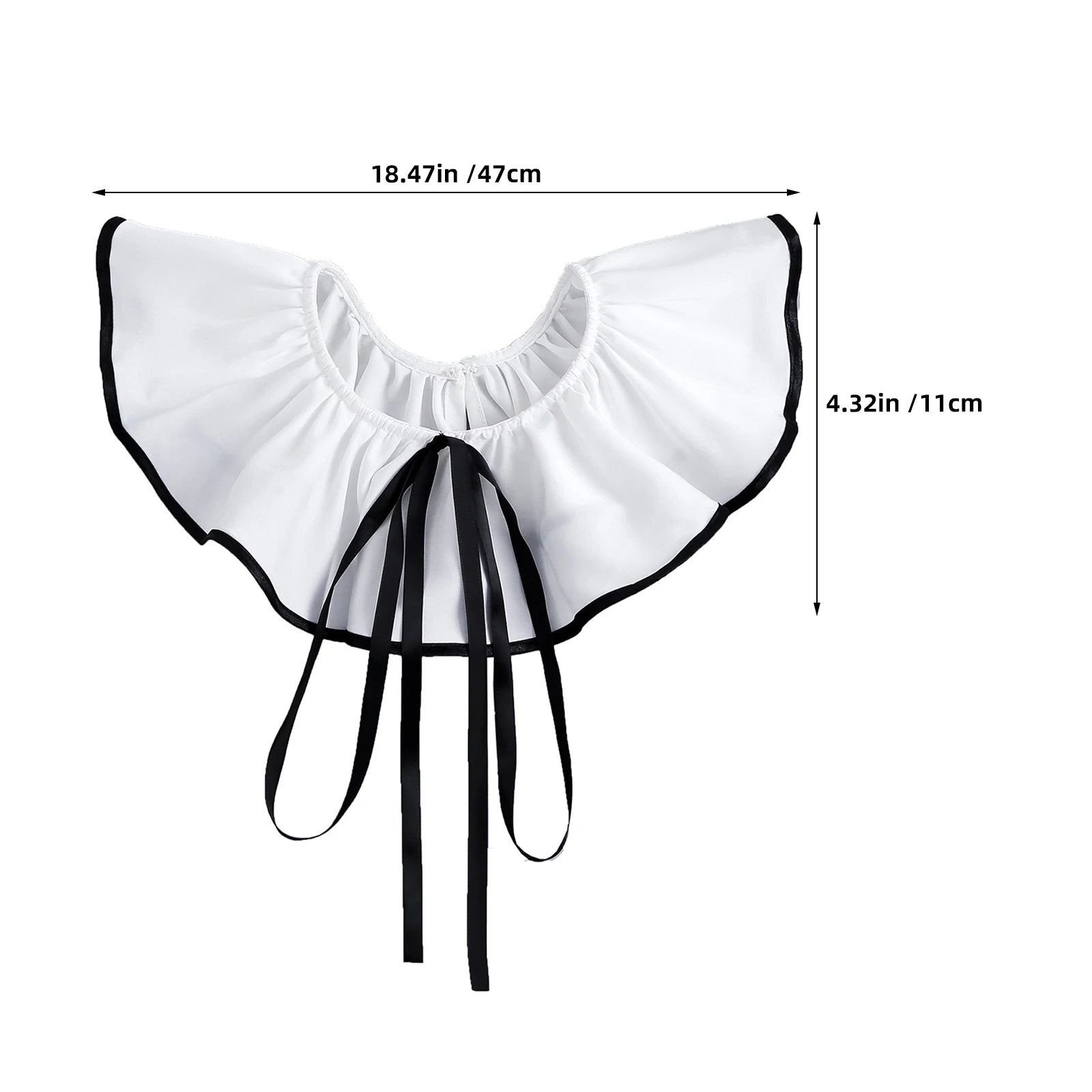 خمر انفصال تكدرت مطوي وهمية طوق الأبيض قابل للتعديل الدانتيل فو ديكي للنساء بلوزة قميص حفلة التخرج #4