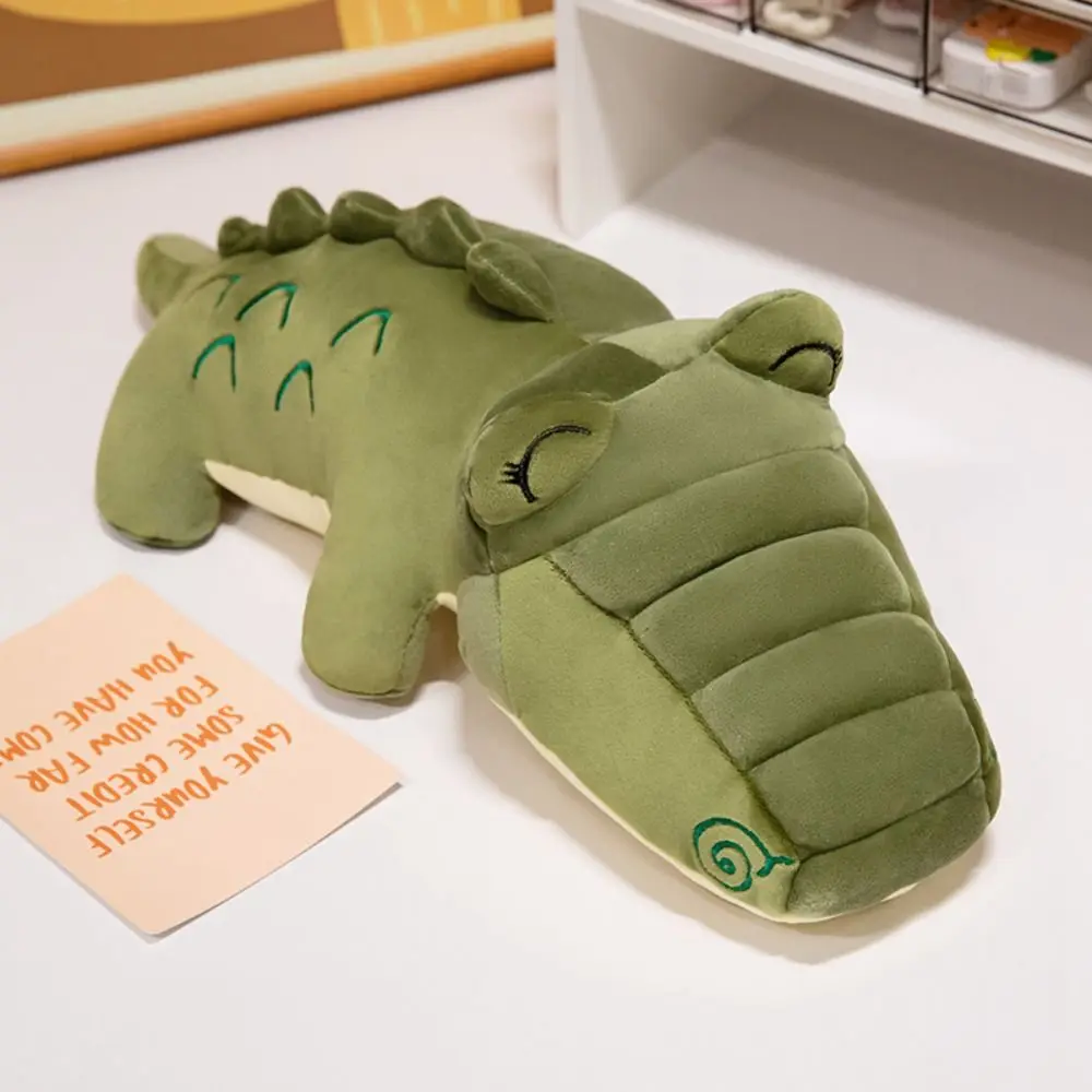 Animal de pelúcia crocodilo brinquedo de pelúcia pingente dos desenhos animados verde pelúcia crocodilo bonecas abraçando travesseiros macio crocodilo lance travesseiros