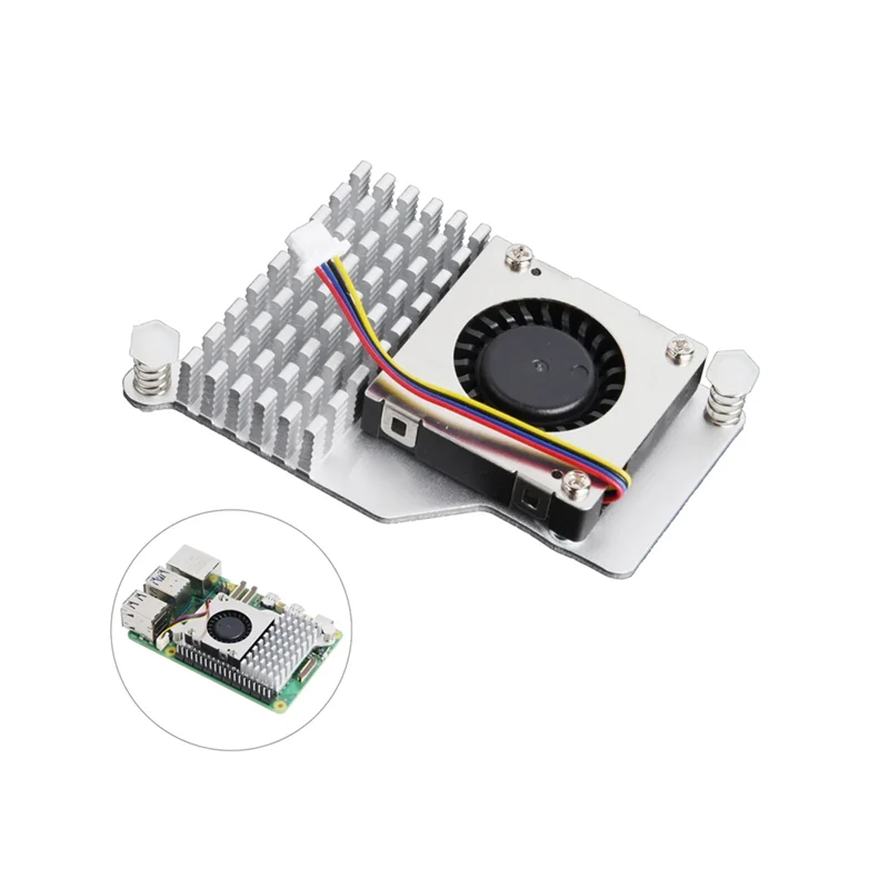 AB06 Pendingin Resmi Aktif Kipas Pendingin Aluminium Anodized Heatsink DC 5V Mendukung Kontrol Kecepatan PWM Untuk Raspberry Pi 5