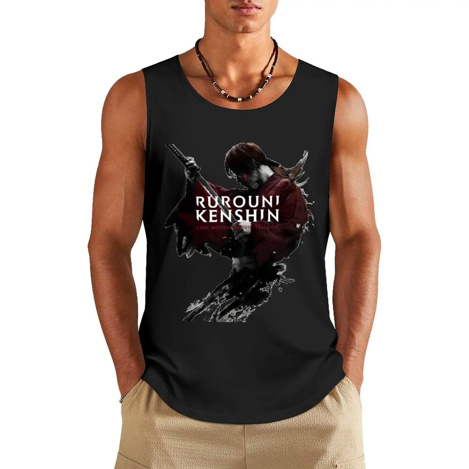 Rurouni Kenshin Live Actionn Tank Top gym wear men gym clothing Man clothes for gym Men's t-shirts