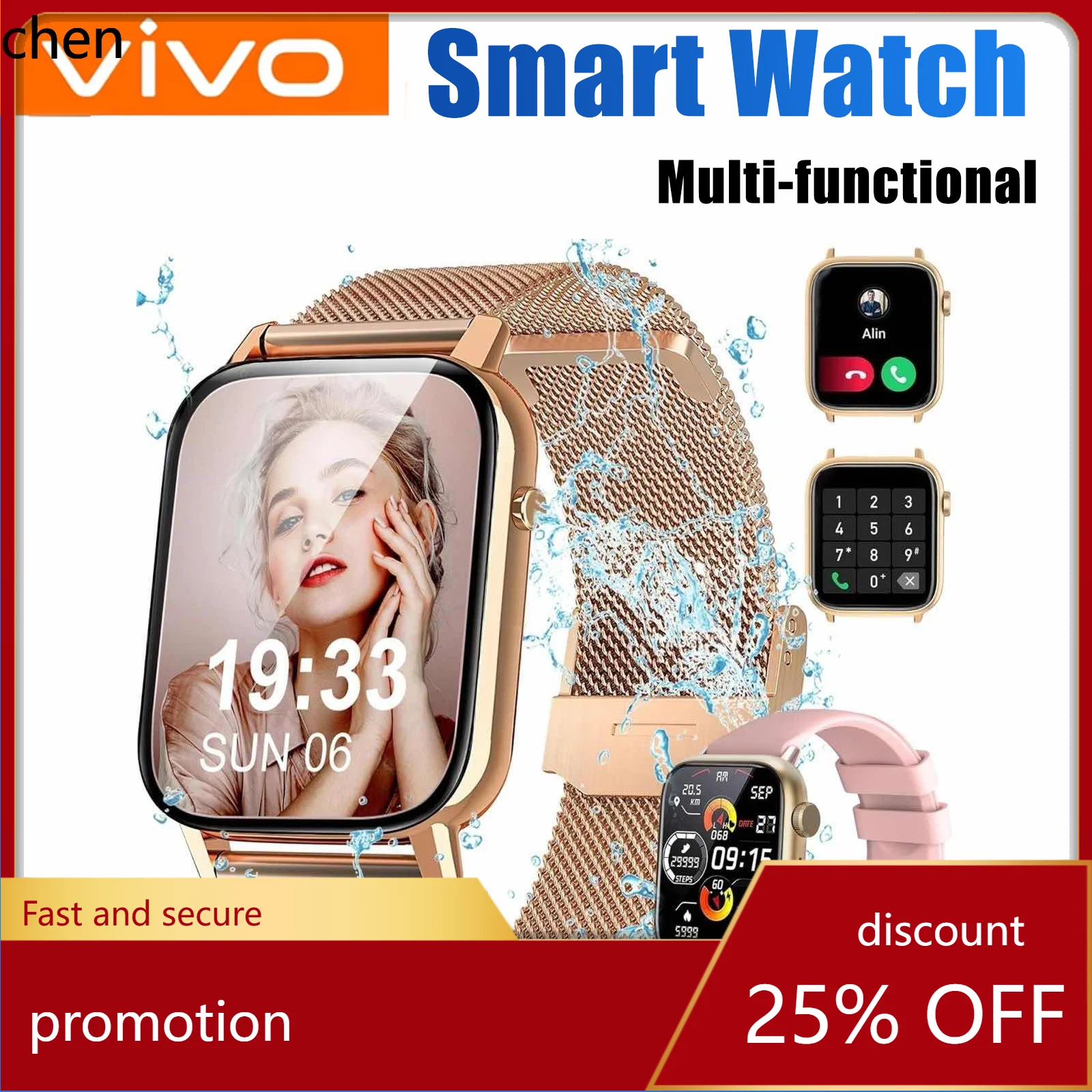 

YFY smartwatch: hd display, answer calls, message preview, sport modes, dialing, weather forecast