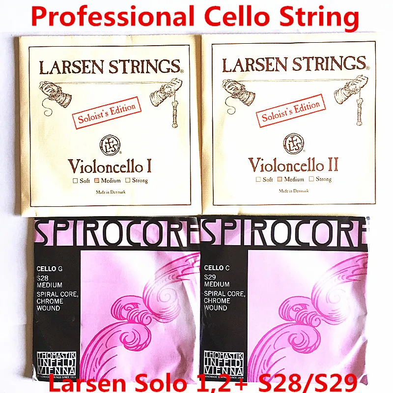 Free Shipping Original Cello Strings Professional Grade Larsen Soloist 1 2 + Thomastik Spirocore 3 4 strings S28 S29