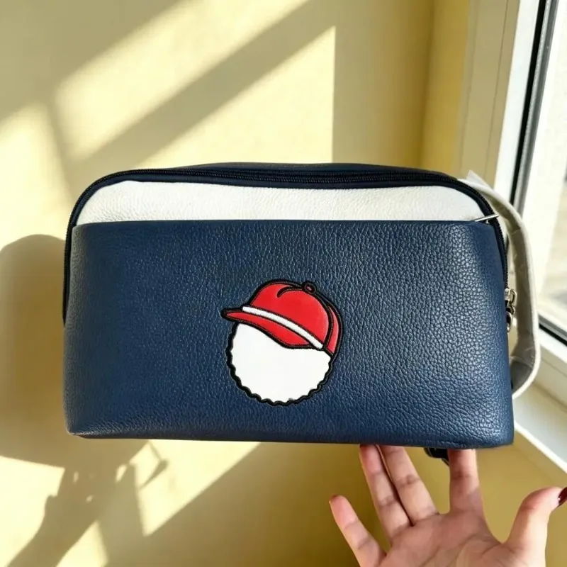 New 26 Block Cartoon Golf Wrist Storage Pouch, Layered Zipper Portable On-Course Accessory, Small Carry Pouch For Gloves Gadgets