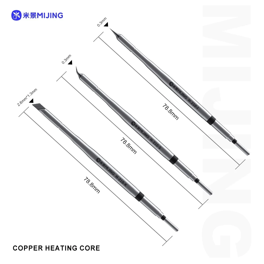 MIJING H210 High-Precision Soldering Tips Copper Heating Core Soldering Tip for Mobile Phone PCB Chip Repair SMD Welding Tool