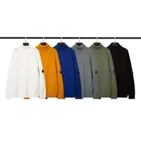 Versatile Casual Solid Color Knitted Top CP European and American Functional Lens Badge Sweater Autumn/Winter For Men and Women