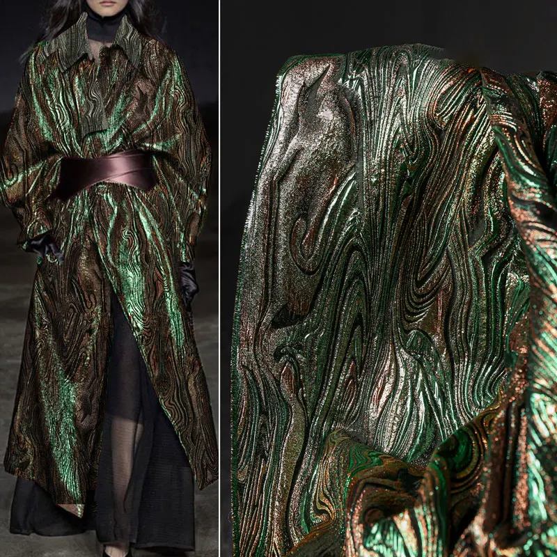 

50cm Retro Secret Fluid Water Ripple 3D Texture Jacquard Fabric Creative Clothing Fashion Apparel DIY Sewing Design Fabric