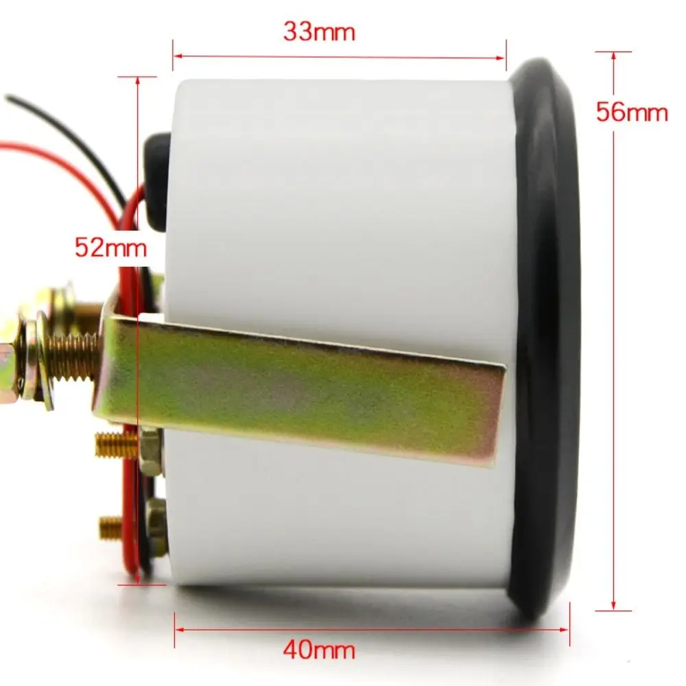 مقاوم للماء 2 "52 مللي متر مقياس مستوى الوقود الأبيض مصباح ليد أسود حافة سيارة متر الخلفية مؤشر مقاييس السيارات تطبيق