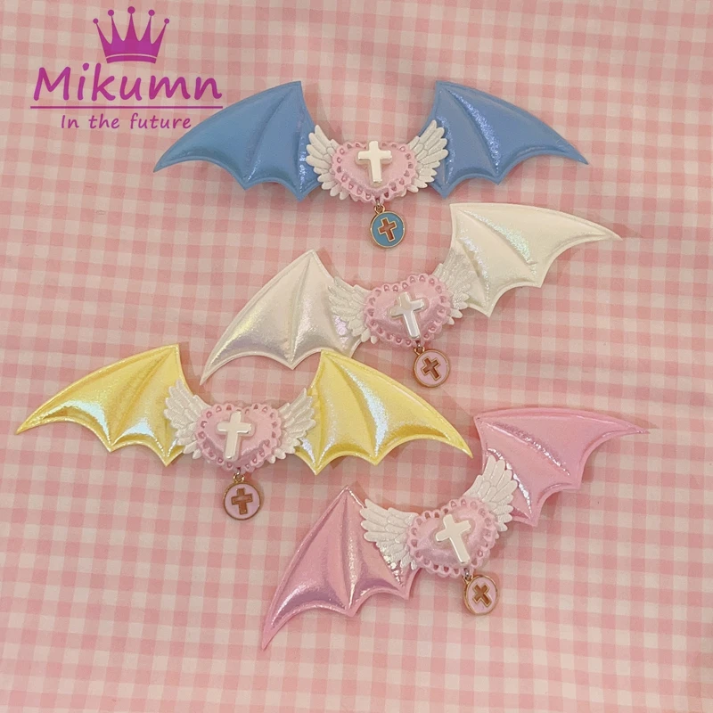 Mikumn Handmade Bat Wing Hair Clip/ Plush Star Angel Wing Hairpin/ Syringe Hair Clip For Women Girls Lolita Cosplay Headwear