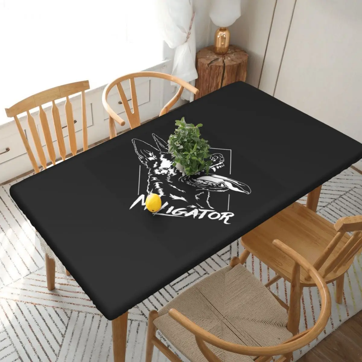 Maligator Belgian Shepherd Dog Malinois Portrait Rectangular Tablecloth Waterproof Table Cover for Dining Events Table Cloth