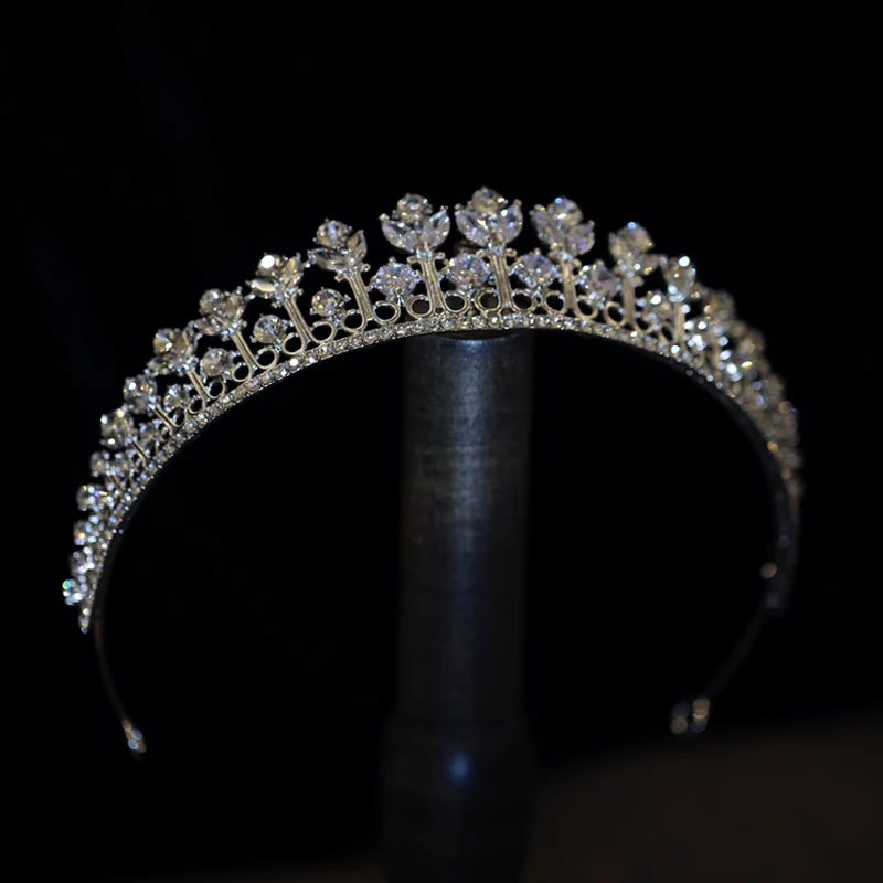 Elegant Flower Brides Headbands Crystal Brides Tiaras Headpieces Evening Hair Jewelry