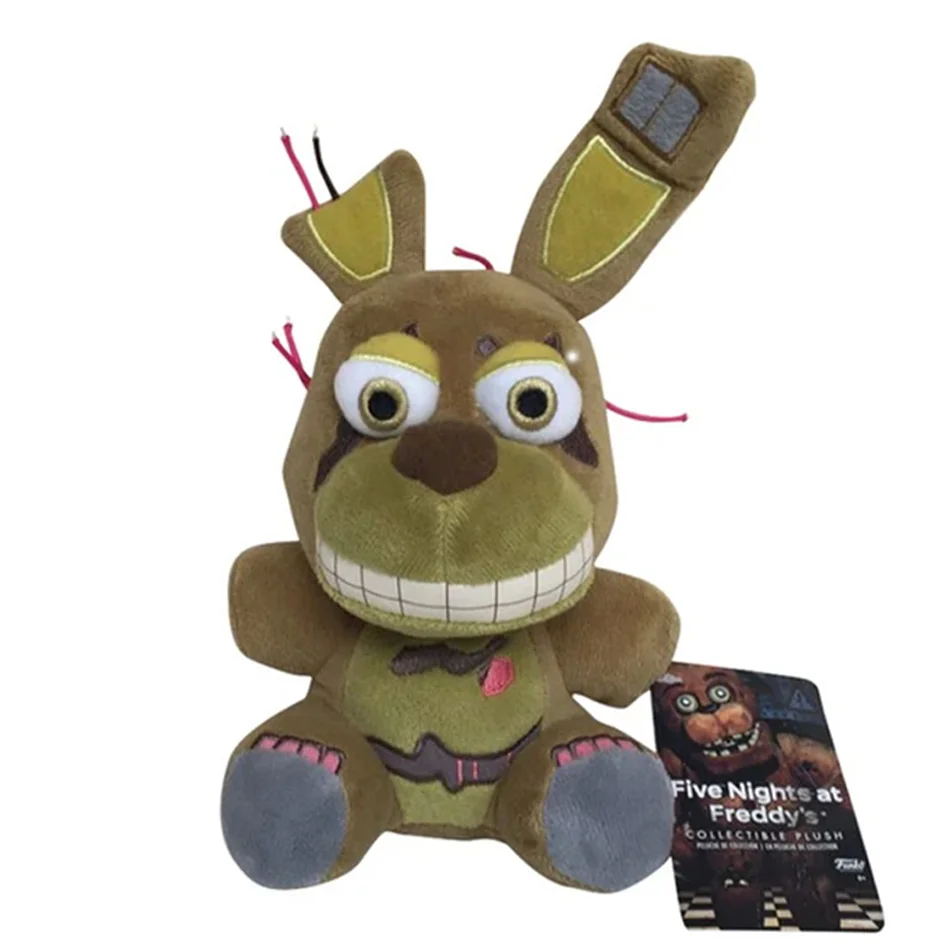 18cmの可愛いノボ・Fナフアニメぬいぐるみ、漫画のフレディ、ぬいぐるみのクマ、スライ、ウサギ、動物のぬいぐるみ