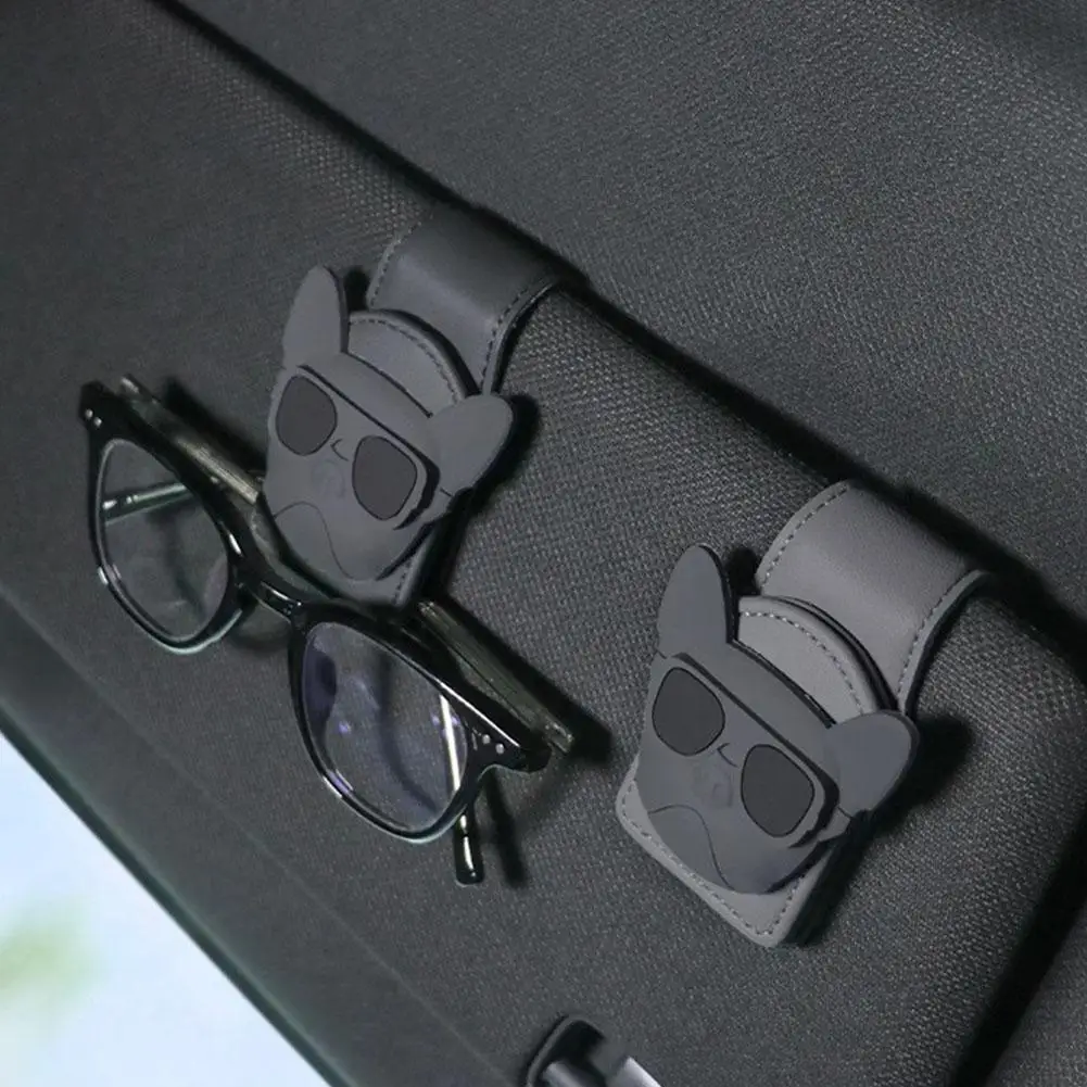 

Car Cute Cartoon Panda Glasses Clip Car Visor Storage Creative Multifunctional Clip Sunglasses Ticket Artifact Card Puppy D5P5