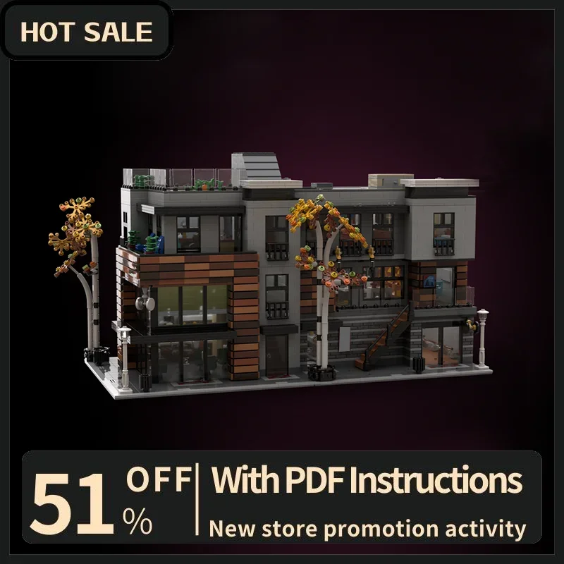 

New 5653Pcs City Hot Street View Moc Modular Downtown Lofts Model Building Custom Puzzles Diy Creative Ideas Toys Birthday Gifts
