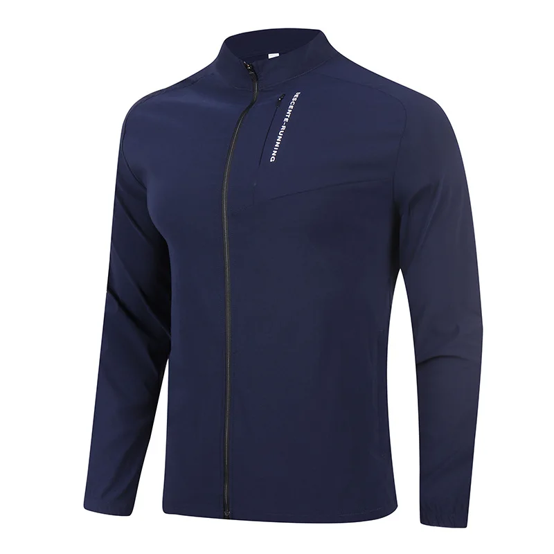 High Quality Running Sport Jacket Mens Gym Fitness Shirts Tops Outdoor Workout Sunscreen Clothing Training Sweatshirt Zipped