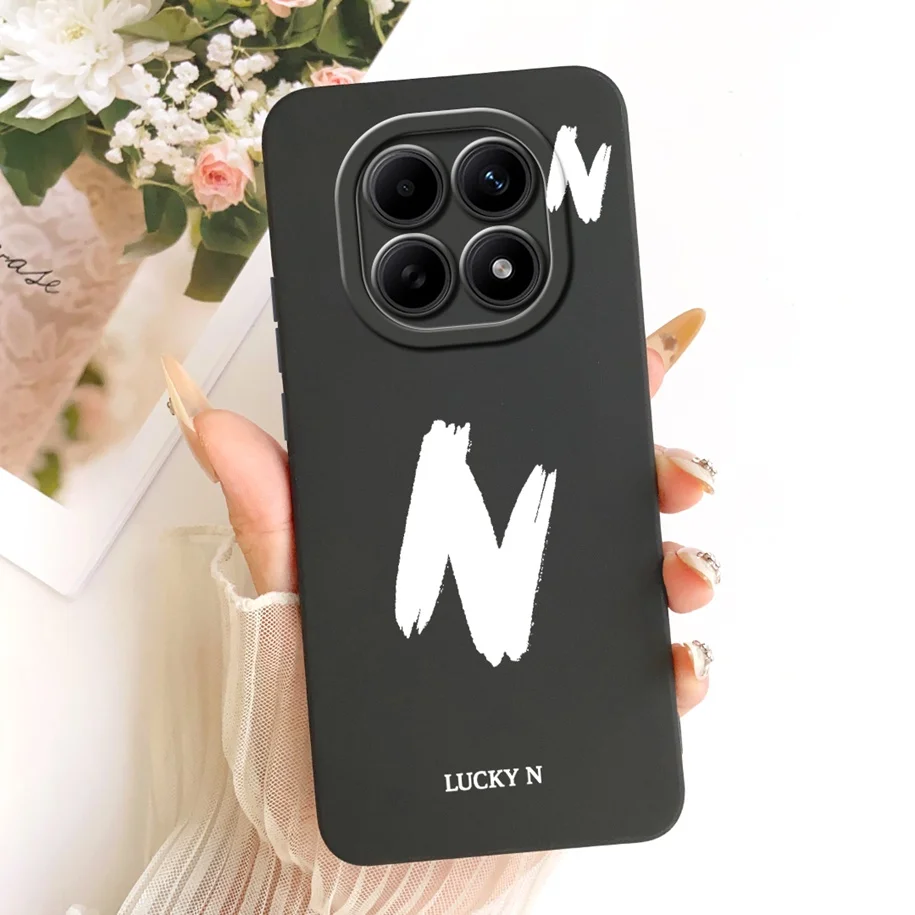 حافظة لهاتف Xiaomi Redmi Note 15 5G بأحرف أولية محظوظة غطاء حماية لعدسة السيليكون الناعمة لهاتف Redmi Note 15 Pro + Plus Funda #4