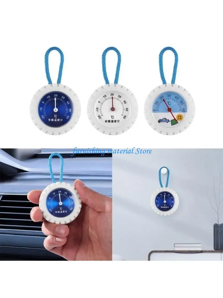 

Y5GD Car Interior Temperature Gauges Vehicle Blue Dial Thermometer with 50mm Diameter Hangings for Reliable Measurements