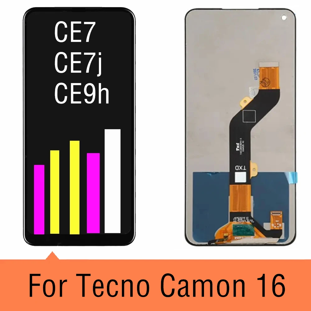 6.8inch LCD For Tecno Camon 16 LCD CE7 Display Touch Screen Digitizer Assembly For Tecno CE7J CE9h LCD Repair Replacement Parts