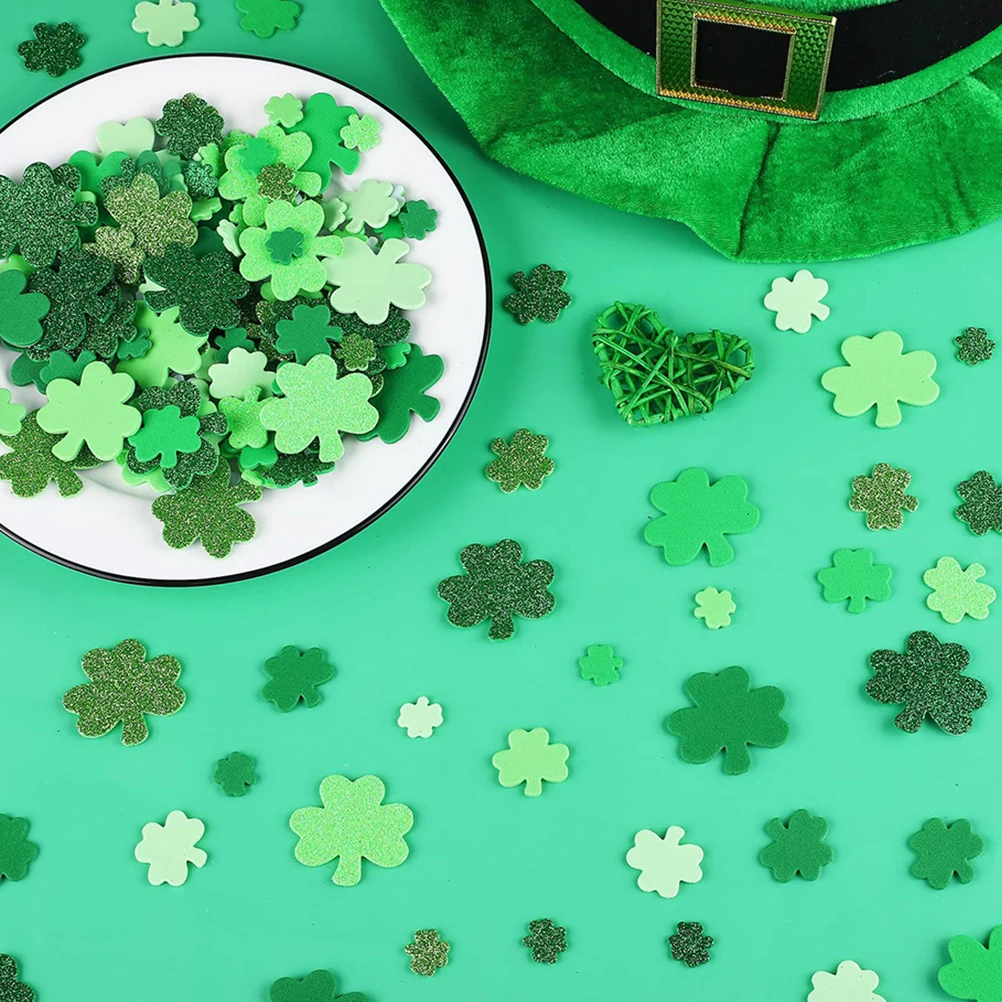 

Clover Stickers Bright EVA Shamrock DIY Sequins Patrick Day Adhesive Stickers for St Patrick Craft