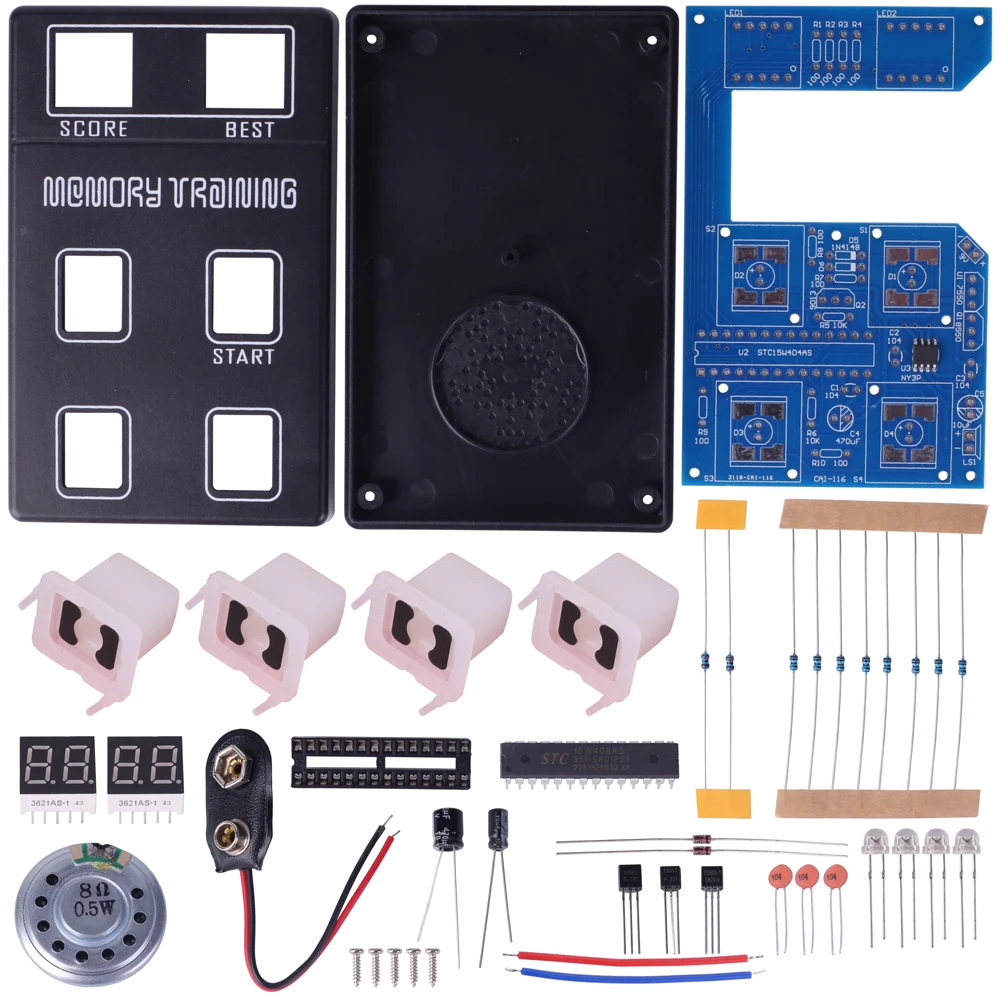 DIY Electronics Kit DC 9V Memory Training Game Funny Handheld Console LED Puzzle Game Soldering Project Practice Learning Suite