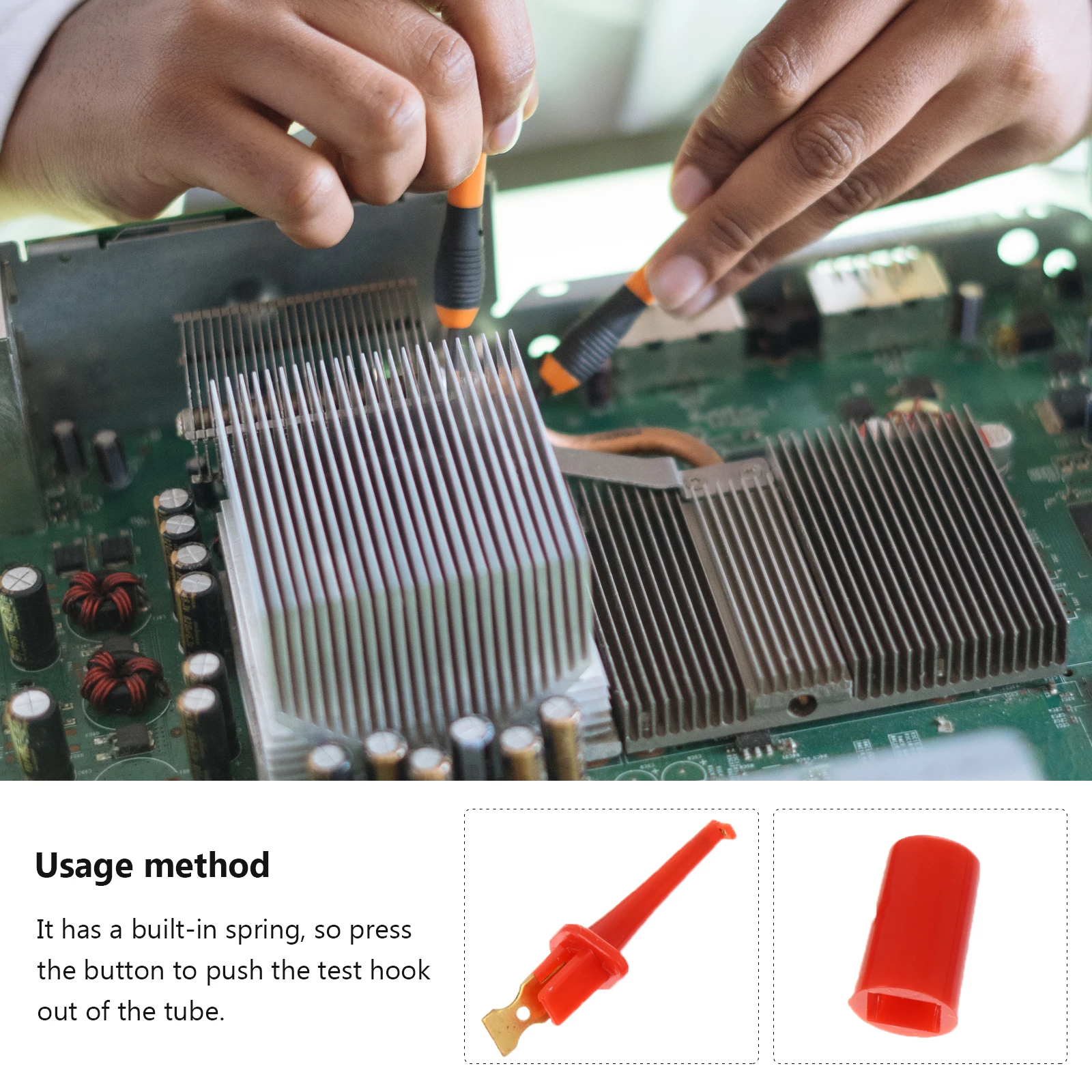 

Test Hook Mini Grabber Round Probe Clip Tester Insulation Plastic Covered Spring Button Longevity Safe Usage Equipment