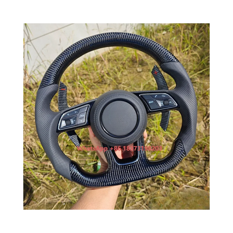 

Custom Carbon Fiber Steering Wheel with Shift Paddles for audi A5 S5 Q5 A3 S3 A4 S4 A7 S7 Sline Available for All Car Models