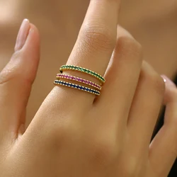 3PCS/set Rhinestone Birthstone Copper inlaid zirco Ring Luxury Jewelry Gift Sparkling Rings For women US5/6/7/8/9