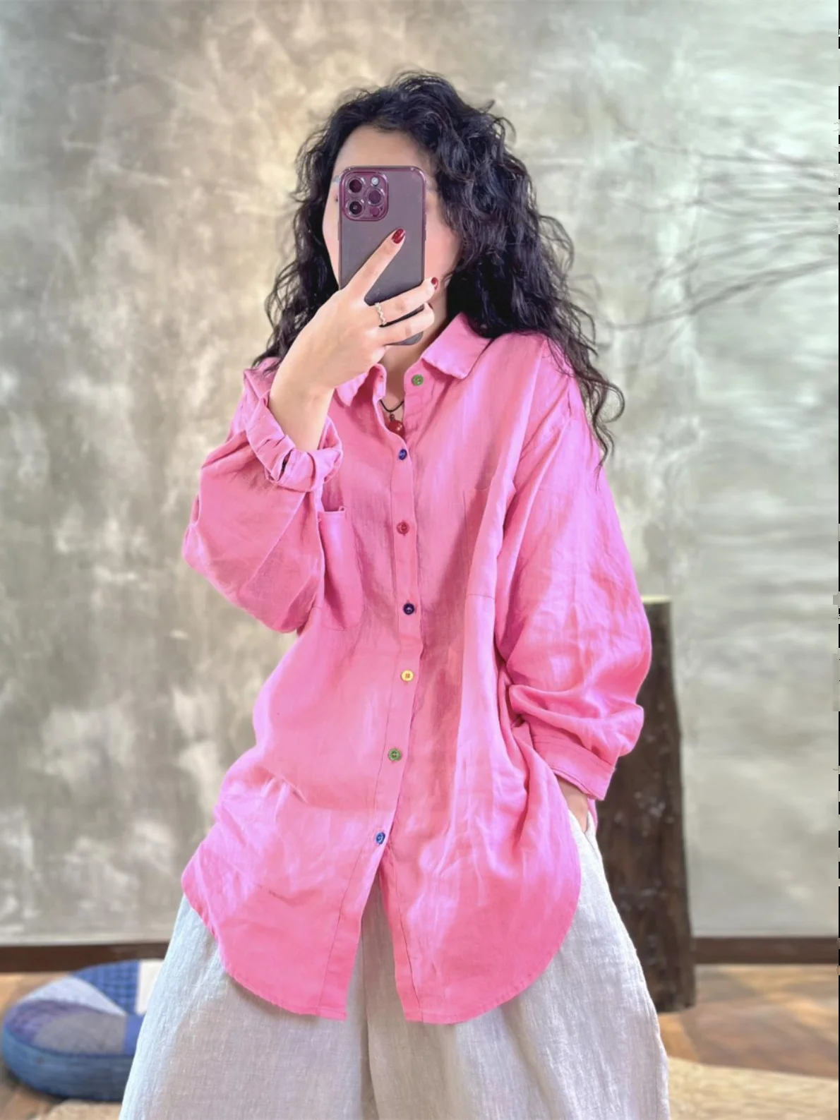 

Свободная женская блузка из хлопка и льна с длинными рукавами, художественный дизайн, весенняя новинка, модный универсальный повседневный топ