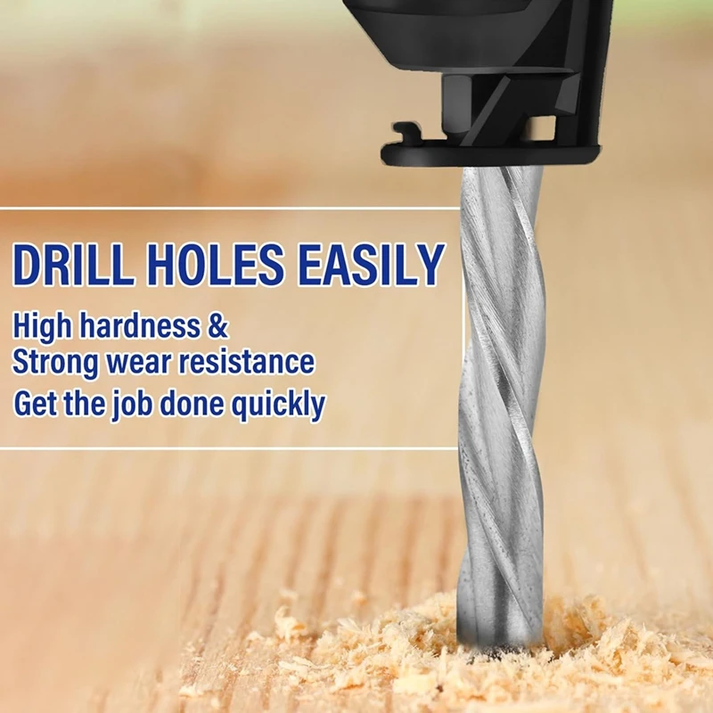 18 Pieces Drywall Drill Bits 1/8 Inch Wood Cutting Drill Bits Pilot Point Cutting Drill Bit Set, M2 High Speed Steel