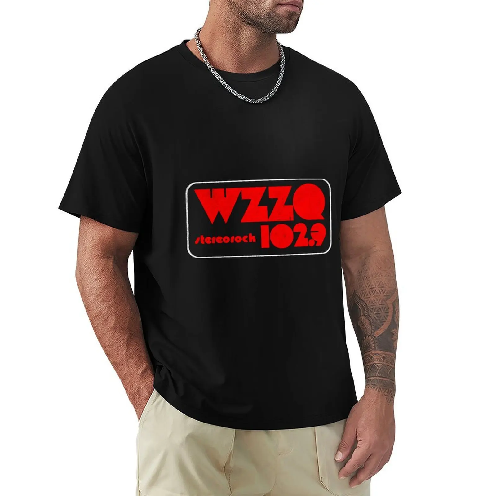 

WZZQ Stereorock Jackson, Mississippi Defunct 80s Radio Station Logo T-Shirt T-Shirt man clothes slim fit t shirts for men