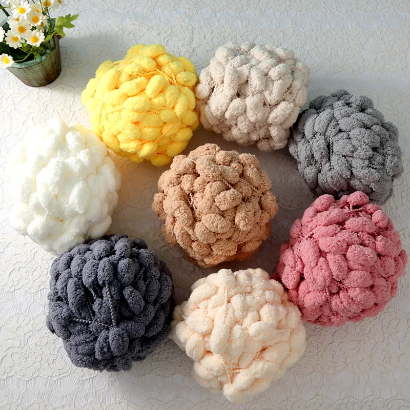 

100g Colorful Thick Ball Yarn Rainbow Pom Pom Wool Yarn Threads Knitting Blanket Thick Woollen Big Soft Hand Woven Cushion Line