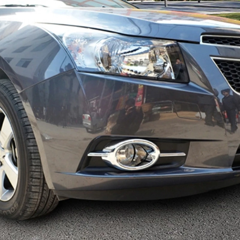 1 Pair Chrome Front Fog Lamp Light Cover Trim For Chevrolet Chevy Cruze 2009-201 H9EE