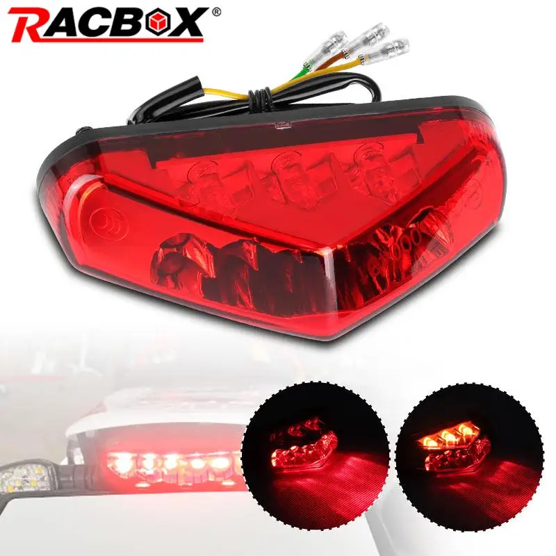 Universal 12V Motorcycle Tail Rear Light Lamp Taillight Motor Brake Stop Lights License Plate Light Motorbike Equipments Parts