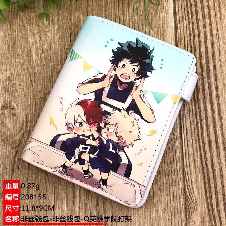 Anime My Hero Academia Midoriya Izuku Herren PU Kurze Geldbörse Niedliche Geldbörse mit Kartenschichten – Detail 11