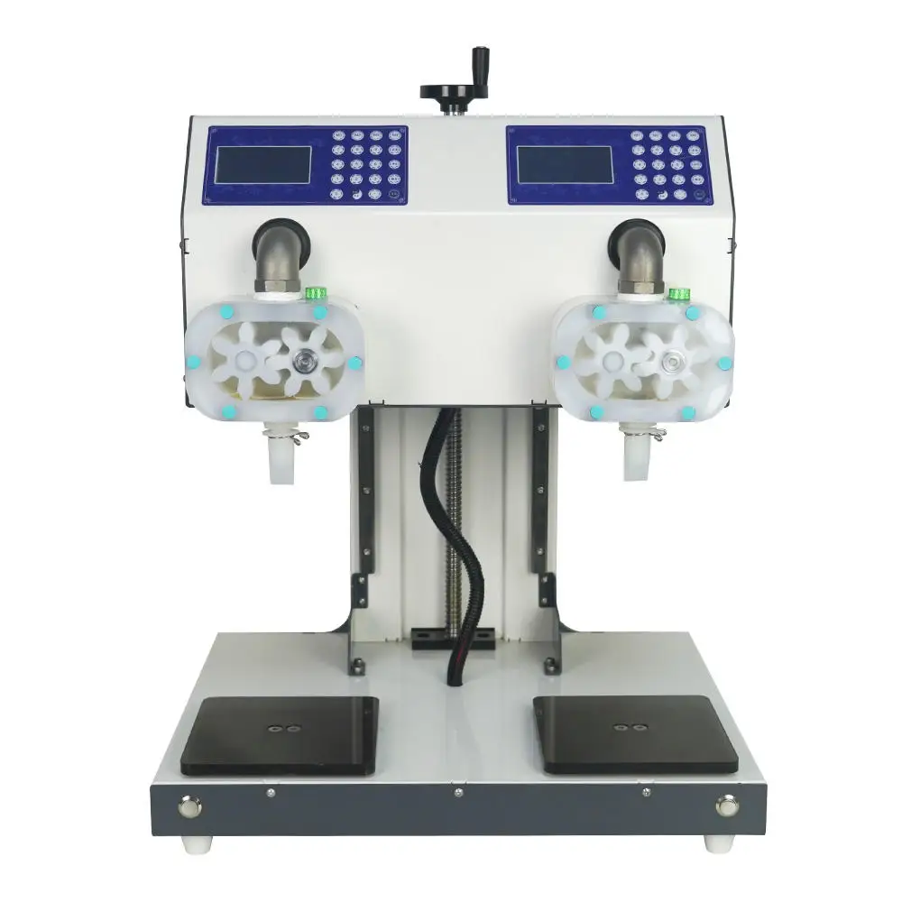 Automatic Double‑Head Table‑Top Filling Weighing Machine, Viscous Liquid Filler for Honey Oil Glue