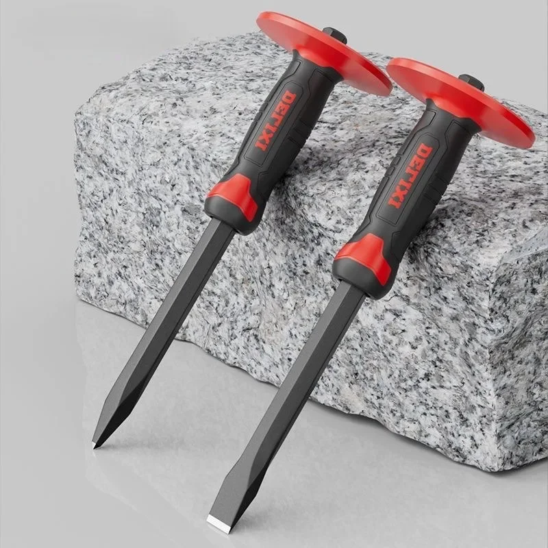 Chromium Vanadium Alloy Steel Chisel Woodworking Concrete Stonecutter Stone Breaking Anti-Slip Hand Tool Cement Steel Wall