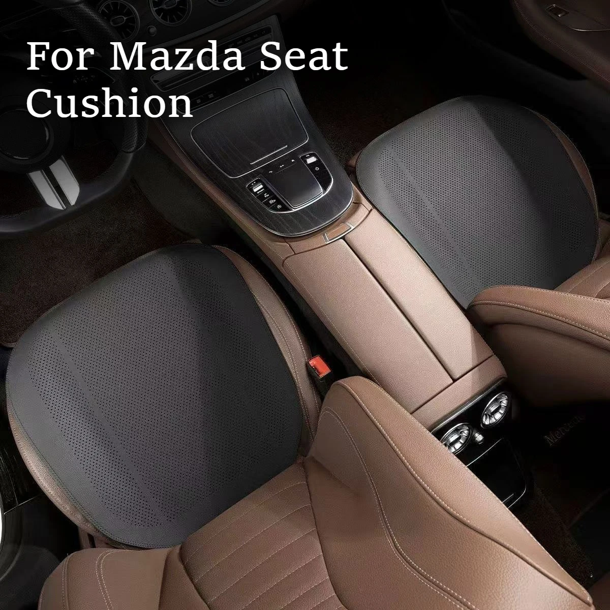 Nappa Leather Car Seat Cushion for Mazda 3 6 CX-5 CX-30 CX-50 CX-90 MX-5 Soft Breathable Car Seat Cover All Season Accessories