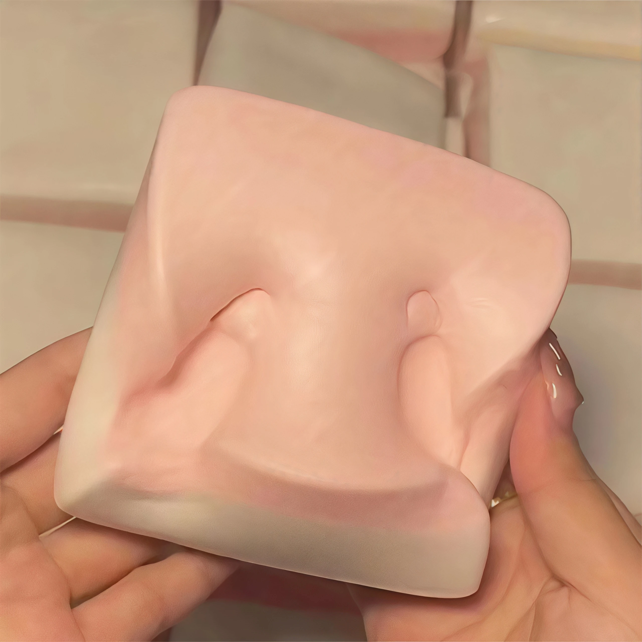 Squishy Double-Sided Sticky Rice Cake Pink Slow Rising Rice Cake Squishy Slow Rebound Cake Bread Stress Release Hand Relax Gift