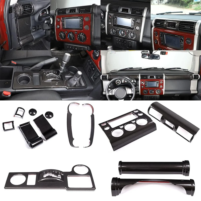 

For Toyota FJ Cruiser 2007-2021 Car Interior Decoration Trim Kit Central Control Air conditioner Outlet Gear Shift Panel Sticker