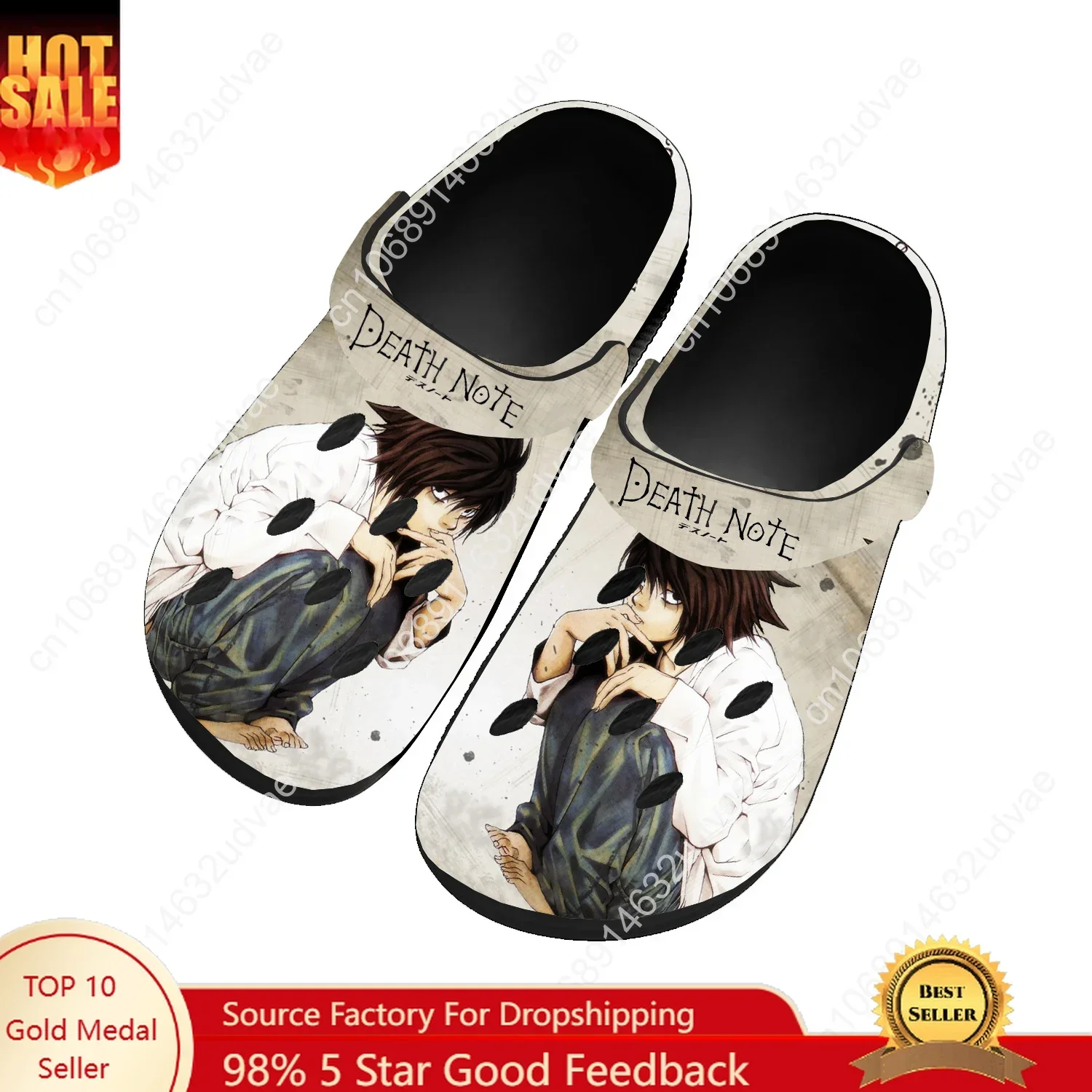 Death Notes Water Shoes Mens Womens Comfortable Fashion Home Garden Clogs Customizd Sandals Beach Breathable Hole Slippers