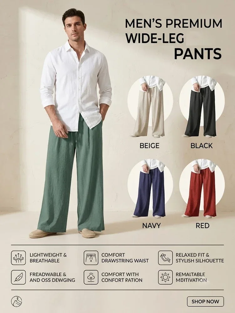 Mens New Solid Color Loose Straight Fit Casual Pants Baggy Jogger Sweatpants Autumn Streetwear Hiking Trousers for Men Pants