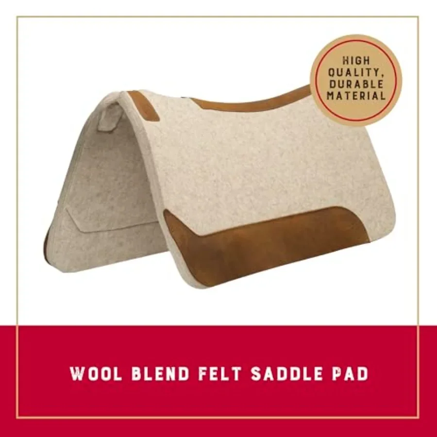 Wool Blend Felt Western Saddle Pad for Horses, 30