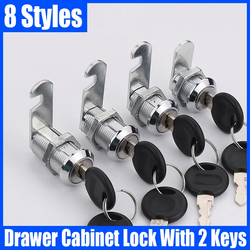 

1PCS Drawer Cabinet Lock With 2 Keys Cam Lock Security Lock Mailbox Lock Cupboard Lock File Cabinet Lock For Furniture Hardware