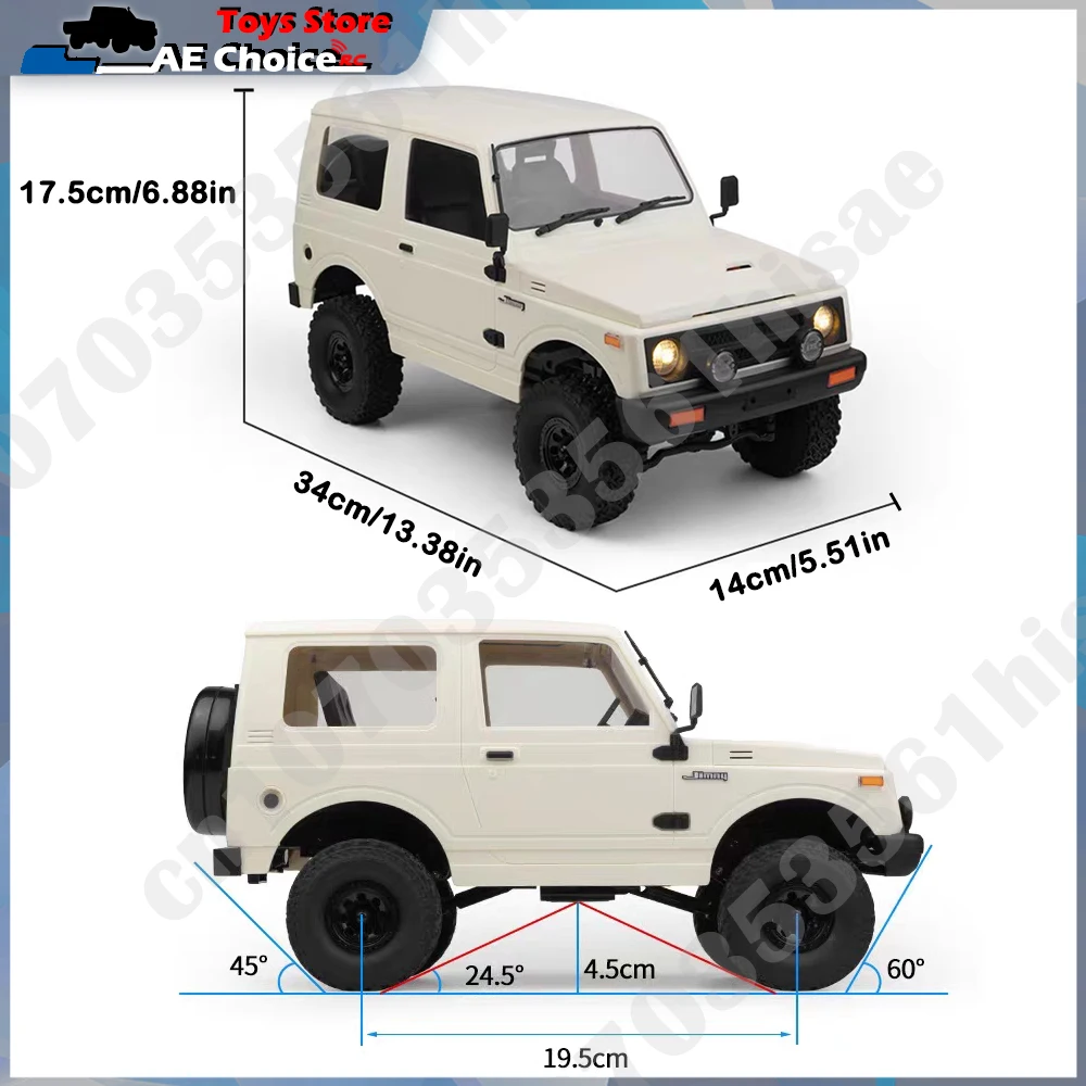 WPL C74 1/10 RC Car Jimny Warrior JA11 Samochód zdalnie sterowany 4WD 2.4G Symulacja gąsienicy Zdalnie sterowany samochód drogowy dla chłopca Zabawka