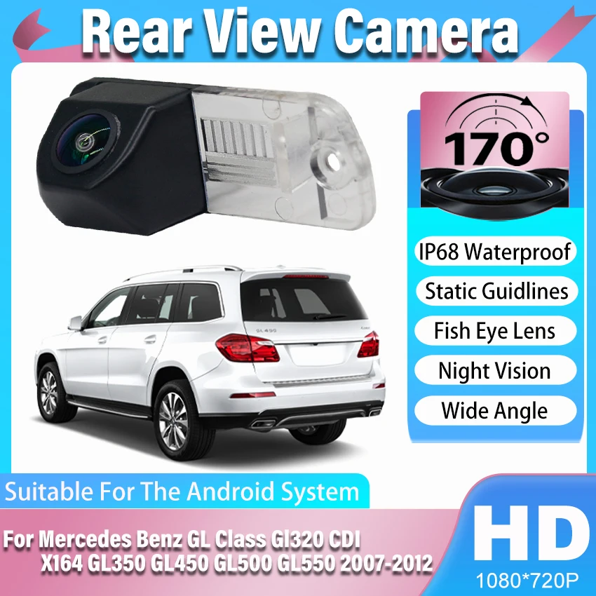 170° HD 1080X720P Backup Rear View Camera For Mercedes Benz R GL SLK Class ML320 350 300 X164 W164 W251 R171 R300 R350 R63 AMG