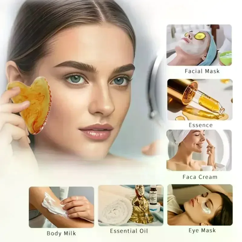

1Pcs Resin Gua Sha Scraper Facial Massager Tool Guasha Massage Board Face Lift Slim Scraper Scraping Plate