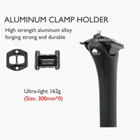 Carbon Road Bike SL8 Seatpost 300mm Length 0mm Offset, Lightweight 162g, Black Matte Finish for Racing & Performance Cycling