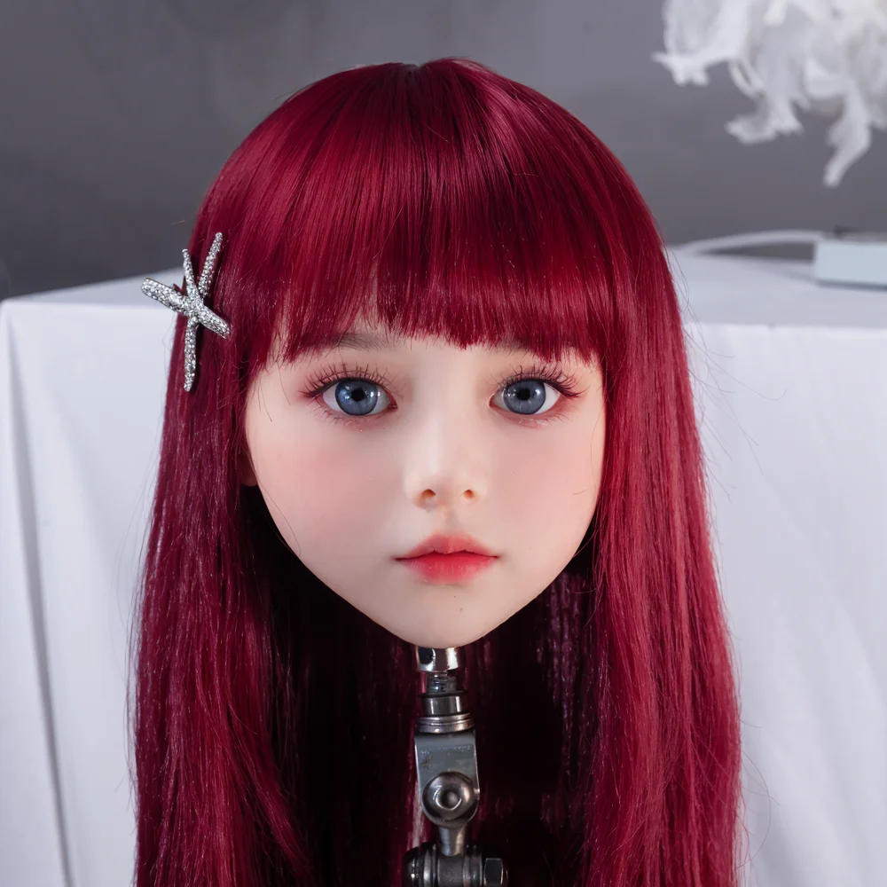 

TPE head M16 threaded interface, open-type wig pupil mouth makeup practice, hairstyle design，(wigs are random)