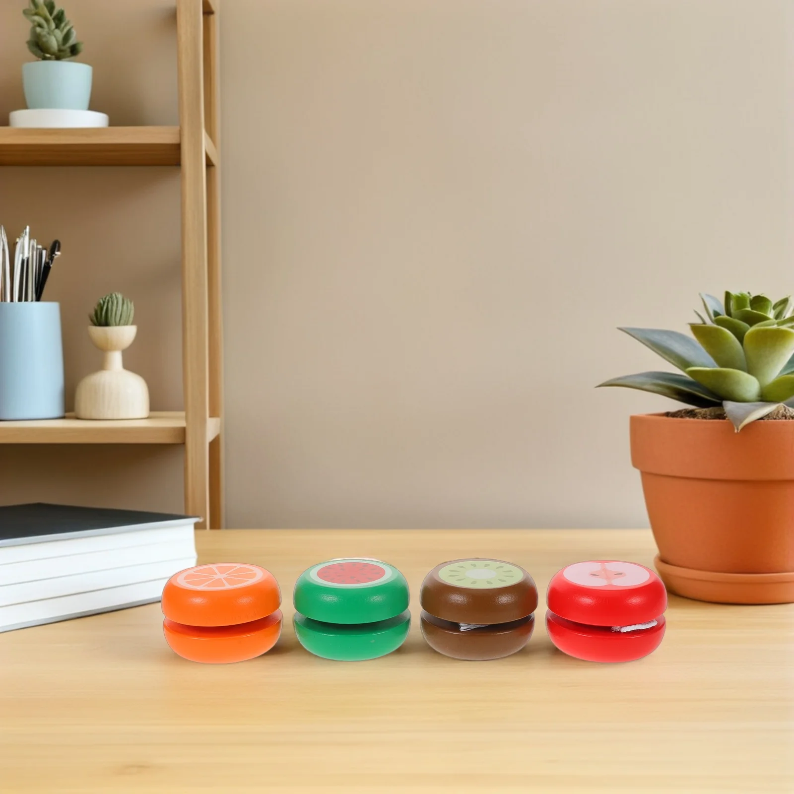 

4Pcs Wooden Yo Yo Animal Pattern Educational Handheld Yoyo for Kids Early Learning Party Favor Bulk Wood Yo-Yo