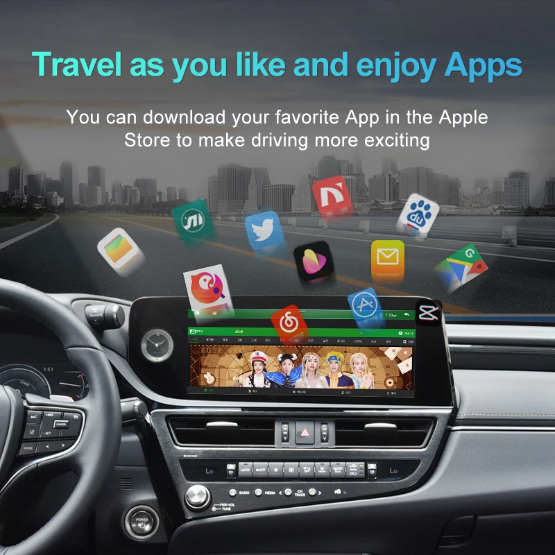 صندوق Ai لاسلكي 4+64G من ألياف الكربون Qual-comm 8 Core USB TV CarPlay لـ US Canada Android 11 4G LTE ضمان لمدة عام لـ Youtube #4